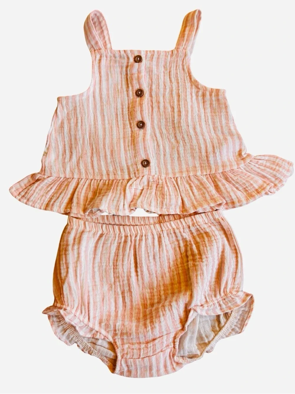 BFF Heart Tee & Pink Ruffle Romper Set 24M w/ Vans & Sandals
